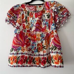 FARM Rio Colorful Floral Blouse